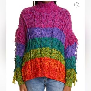 Farm Rio multi color yarn sweater S